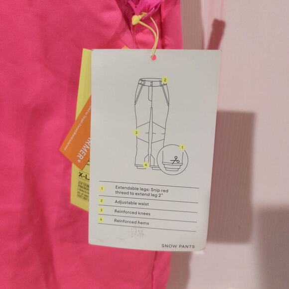 All in Motion Bright Pink Womens XL Snow Pants, NWT - Picture 3 of 6